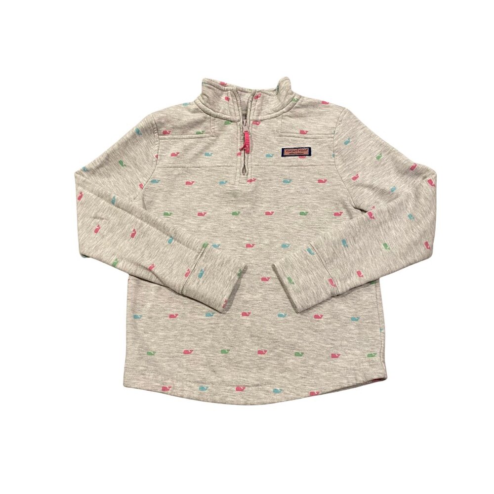 Vineyard Vines Kids Gray Sweatshirt with Pink and Blue Accents